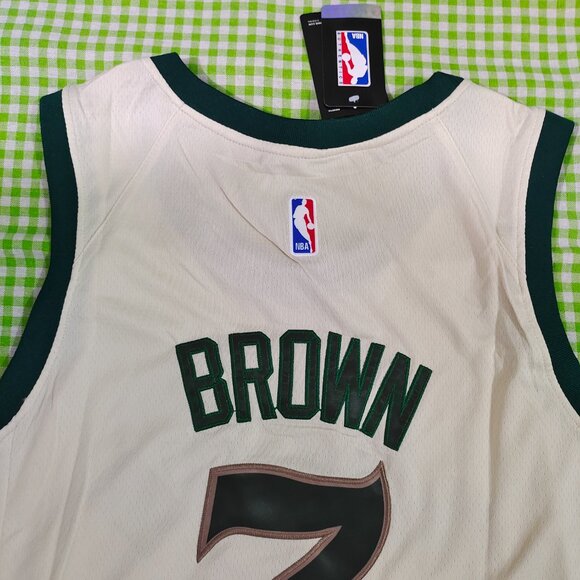 Boston Celtics Jaylen Brown #7 Cream Jersey - Picture 8 of 8